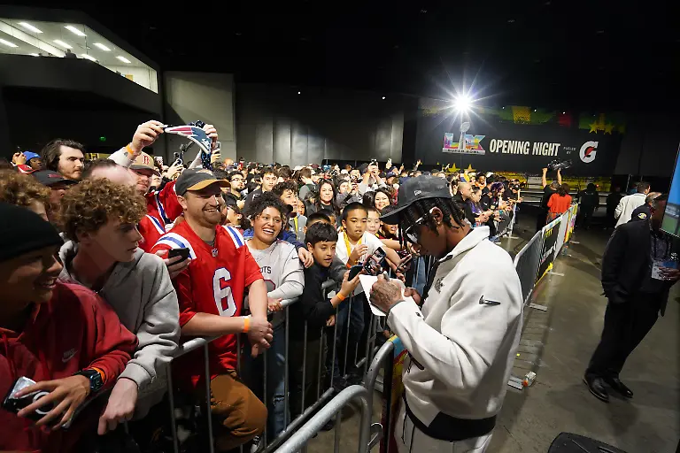 New-England-Patriots-Player-Kobee-Minor-During-the-Super-Bowl-LX-60-Opening-Night-Ceremony-at-the-San-Jose-Convention-Center-in-San-Jose-California