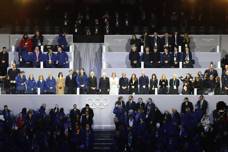 Former-IOC-President-Thomas-Bach-US-Vice-President-JD-Vance-with-his-wife-Usha-Vance-President-of-the-International-Olympic-Committee-IOC-Kirsty-Coventry-Sergio-Mattarella-President-of-Italy-Italian-Prime-Minister-Giorgia-Meloni-at-the-Opening-ceremony-of-the-Milano-Cortina-2026-Winter-Olympic-Games-at-San-Siro-stadium-Milano-Olympic-Stadium-in-Milan-on-February-6-2026-Photo-by-Alexis-Jumeau-ABACAPRESS