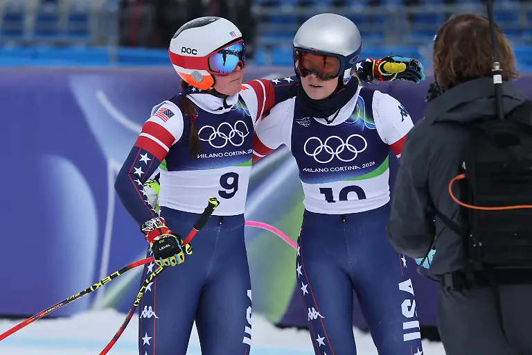 Milan-Cortina-2026-Alpine-Skiing-Olympics-Women-s-Downhill-Training-2-Breezy-JOHNSON-Lindsey-Vonn-USA-Cortina-d-Ampezzo-Italy-February-6-2026-Photo-Felice-Calabro-PUBLICATIONxNOTxINxITA-Copyright-xFelicexCalabro-x-xipa-agency