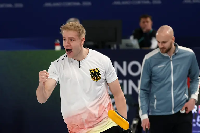Milano-Cortina-2026-Olympics-Curling-Men-s-Round-Robin-Session-2-Norway-vs-Germany-Cortina-Curling-Olympic-Stadium-Cortina-d-Ampezzo-Italy-February-12-2026-Felix-Messenzehl-of-Germany-reacts-during-the-match-against-Norway-in-Men-s-Round-Robin-Session-2