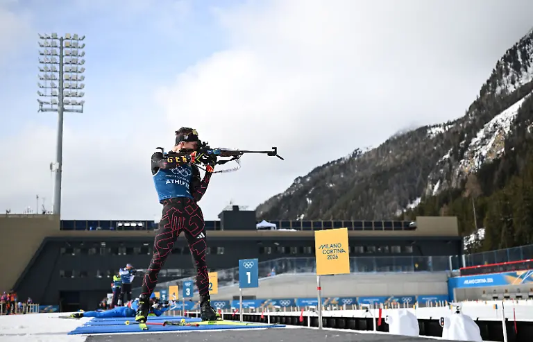 Olympia-Olympische-Winterspiele-Mailand-Cortina-2026-Biathlon-Training-Philipp-Horn-Deutschland-beim-Schiesstraining-am-Schiessstand