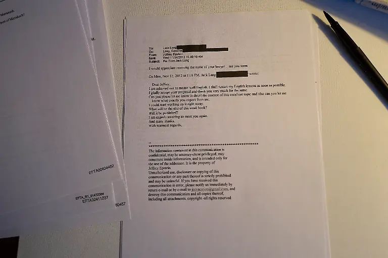 Illustration-Examples-of-emails-from-or-to-Jack-Lang-Caroline-Lang-or-Cedric-Villani-taken-from-library-documents-made-available-by-the-U-S-Department-of-Justice-in-the-Jeffrey-Epstein-case-on-Wednesday-February-3-2026-Photo-by-Jean-Pierre-Nguyen-Van-Hai-Barbier-ABACAPRESS