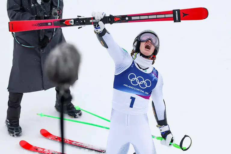 OLYMPICS-Winter-Olympic-Games-Olympische-Spiele-Olympia-OS-Milano-Cortina-2026-BORMIO-ITALY-14-FEB-26-OLYMPICS-ALPINE-SKIING-Winter-Olympic-Games-Milano-Cortina-2026-giant-slalom-men-Image-shows-the-rejoicing-of-Lucas-Pinheiro-Braathen-BRA