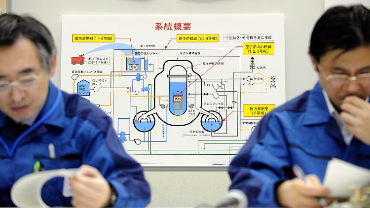 Die Sorge steht den Tepco-Leuten weiter ins Gesicht geschrieben.