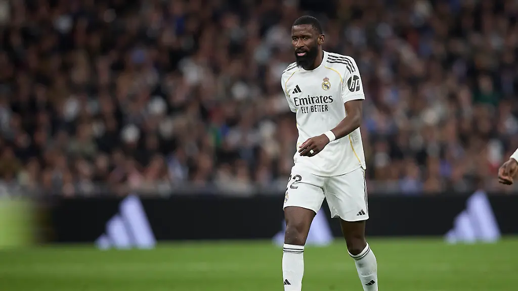 Antonio-Rudiger-Real-Madrid-CF-looks-on-during-the-LaLiga-EA-Sports-match-between-Real-Madrid-v-Real-Sociedad-at-Santiago-Bernabeu-on-February-14-2026-in-Madrid-Spain