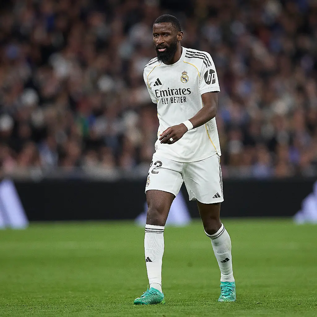 Antonio-Rudiger-Real-Madrid-CF-looks-on-during-the-LaLiga-EA-Sports-match-between-Real-Madrid-v-Real-Sociedad-at-Santiago-Bernabeu-on-February-14-2026-in-Madrid-Spain