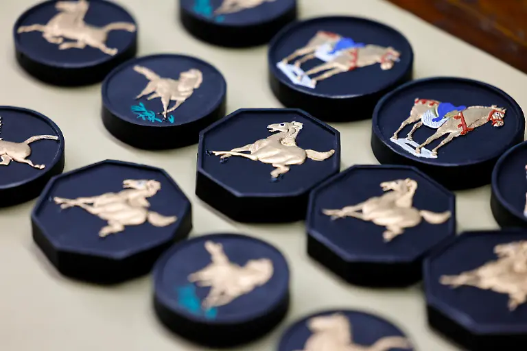 260212-HUANGSHAN-Feb-12-2026-Xinhua-This-photo-shows-Hui-ink-sticks-inspired-by-the-Chinese-zodiac-Year-of-the-Horse-at-an-ink-workshop-in-Shexian-County-east-China-s-Anhui-Province-Feb-11-2026-Delicate-Hui-ink-sticks-inspired-by-the-Chinese-zodiac-Year-of-the-Horse-delight-the-eyes-making-the-millennium-old-ink-making-craftsmanship-shine-again-Hui-ink-sticks-are-mainly-crafted-in-east-China-s-Anhui-Province-hence-earning-the-moniker-Hui-ink-as-the-region-was-originally-under-the-jurisdiction-of-Huizhou-in-ancient-China