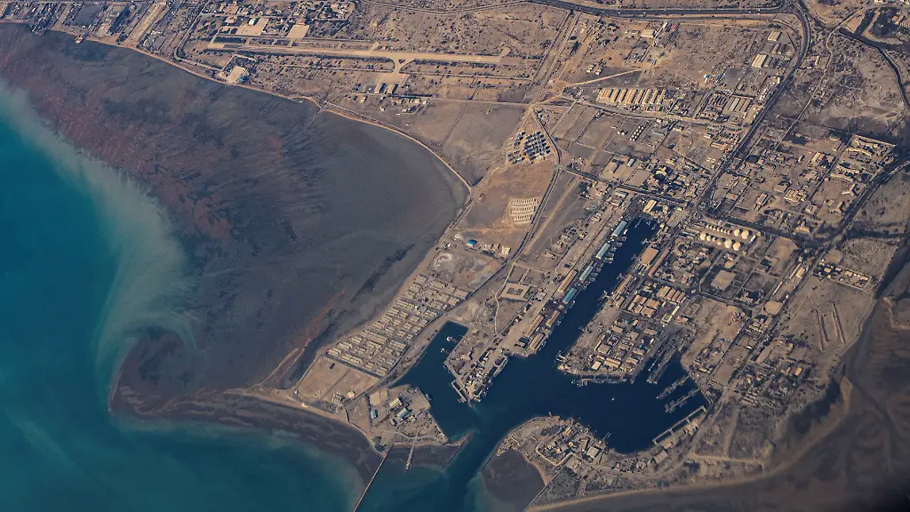 FILE-PHOTO-FILE-PHOTO-An-aerial-view-of-the-Iranian-shores-and-Port-of-Bandar-Abbas-in-the-strait-of-Hormuz-December-10-2023