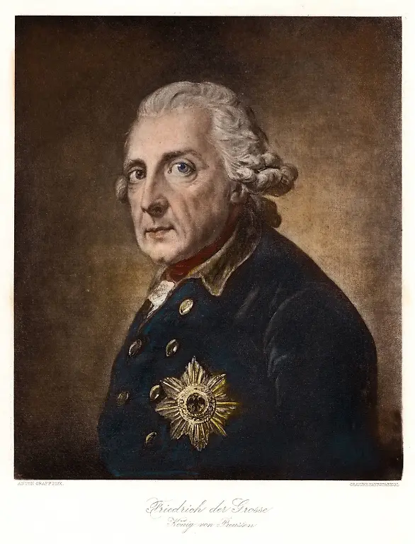 Friedrich-II-auch-Friedrich-der-Grosse-genannt-1712-1786-Koenig-von-Preussen-Gemaelde-von-Anton-Graff-Foto-Heliogravuere-Corpus-Imaginum-Sammlung-Hanfstaengl-Aufnahmedatum-01-01-1712-31-12