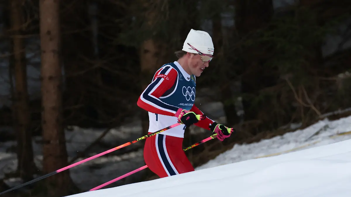 Norway-s-Johannes-Hoesflot-Klaebo-competes-during-the-men-s-cross-country-10km-10km-skiathlon-event-of-the-Milano-Cortina-2026-Winter-Olympic-Games-at-Tesero-Cross-Country-Skiing-Stadium-in-Lago-di-Tesero-Val-di-Fiemme-on-February-8-2026