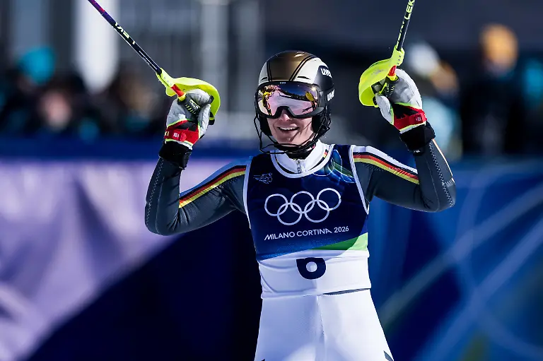 TOFANE-ITALY-FEBRUARY-18-Lena-Duerr-Germany-during-the-Alpine-Skiing-Women-s-Slalom-at-the-Milano-Cortina-2026-Olympics-at-Tofane-Alpine-Skiing-Centre-on-day-12-of-the-Milano-Cortina-2026-Olympics-on-February-18-2026-in-Tofane-Italy-Editorial-use-only