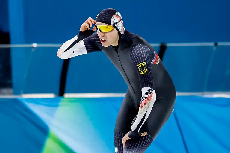 Finn-Sonnekalb-of-Germany-looks-on-after-competing-on-the-Speed-Skating-Men-1000m-on-day-five-of-the-Milano-Cortina-2026-Winter-Olympics-at-Milano-Speed-Skating-Stadium-on-February-11-2026-in-Milan-Italy
