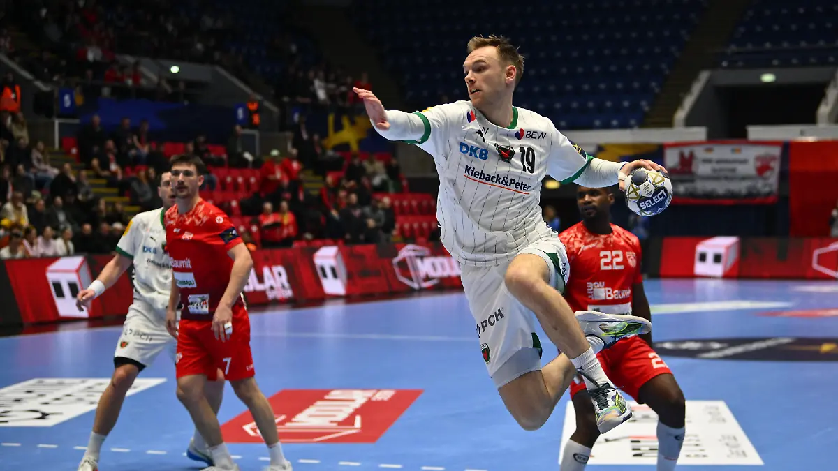 GIDSEL-Mathias-of-Fuchse-Berlin-plays-during-the-EHF-Champions-League-Men-2025-26-Group-Phase-game-between-Dinamo-Bucharest-and-Fuchse-Berlin-in-Bucharest-Romania-on-February-19-2026