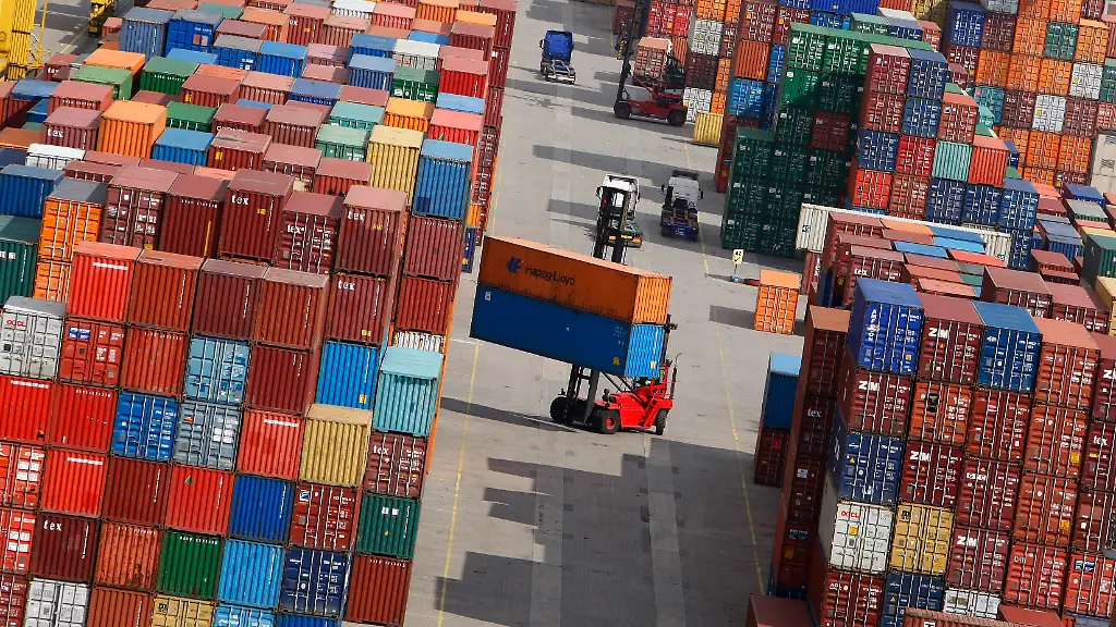 A-forklift-moves-empty-containers-at-the-Leercontainer-Zentrum-Unikai-LZU-empty-container-centre-Unikai-at-Hamburg-harbour-June-3-2009-The-Hamburger-Hafen-und-Logistik-AG-HHLA-will-hold-its-annual-shareholder-meeting-on-June-4-2009