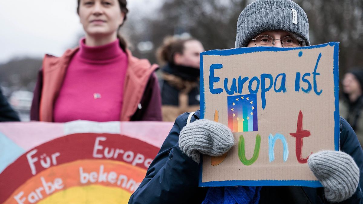 Pro-Europa-Demonstration am Brandenburger Tor