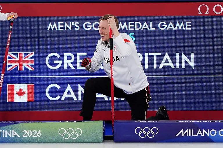 Milano-Cortina-2026-Winter-Olympics-Day-Fifteen-Canada-s-Marc-Kennedy-warms-up-ahead-of-the-Men-s-Curling-gold-medal-game-against-Great-Britain-at-the-Curling-Stadium-on-day-fourteen-of-the-Milano-Cortina-2026-Winter-Olympics-Italy-Picture-date-Saturday-February-21-2026-Photo-credit-should-read-Andrew-Milligan-PA-Wire-RESTRICTIONS-Use-subject-to-restrictions-Editorial-use-only-no-commercial-use-without-prior-consent-from-rights-holder