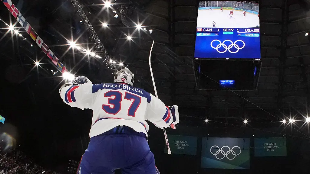 Milán-Cortina-2026-Juegos-Olímpicos-Hockey-sobre-hielo-Juego-de-medalla-de-oro-masculino-Canadá-vs-Estados-Unidos-Milán-Santagiulia-Ice-Hockey-Arena-Milán-Italia-22-febrero-2026