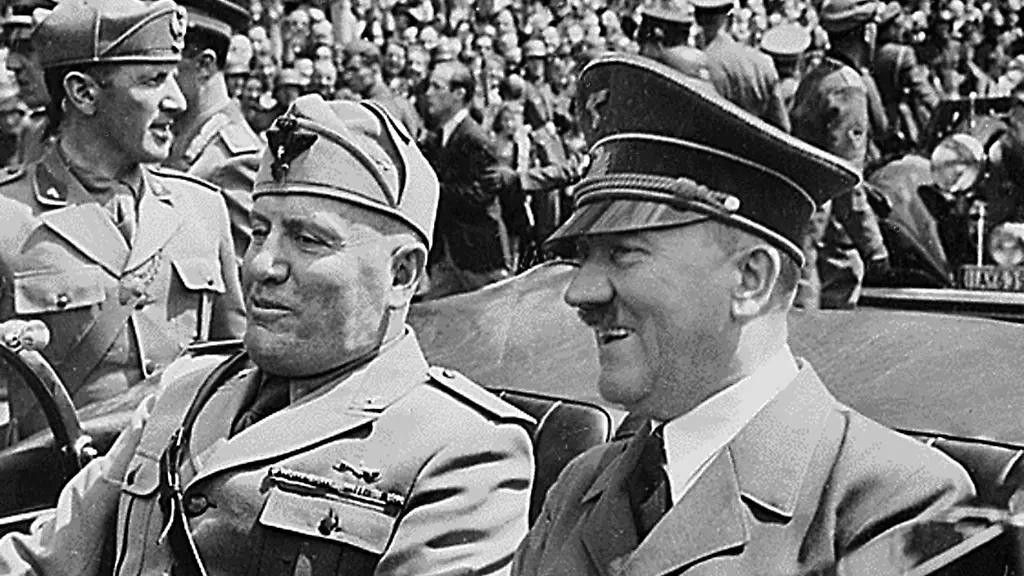 Adolf-Hitler-20-April-1889-30-April-1945-was-a-German-politician-of-Austrian-origin-who-was-the-leader-of-the-Nazi-Party-NSDAP-Chancellor-of-Germany-from-1933-to-1945-and-Fuehrer-leader-of-Nazi-Germany-from-1934-to-1945-As-dictator-of-Nazi-Germany-he-initiated-World-War-II-in-Europe-and-was-a-central-figure-of-the-Holocaust-enito-Amilcare-Andrea-Mussolini-29-July-1883-28-April-1945-was-an-Italian-politician-journalist-and-leader-of-the-National-Fascist-Party-ruling-the-country-as-Prime-Minister-from-1922-until-he-was-ousted-in-1943-br-br-He-ruled-constitutionally-until-1925-when-he-dropped-all-pretense-of-democracy-and-set-up-a-legal-dictatorship-Known-as-Il-Duce-The-Leader-Mussolini-was-the-founder-of-fascism