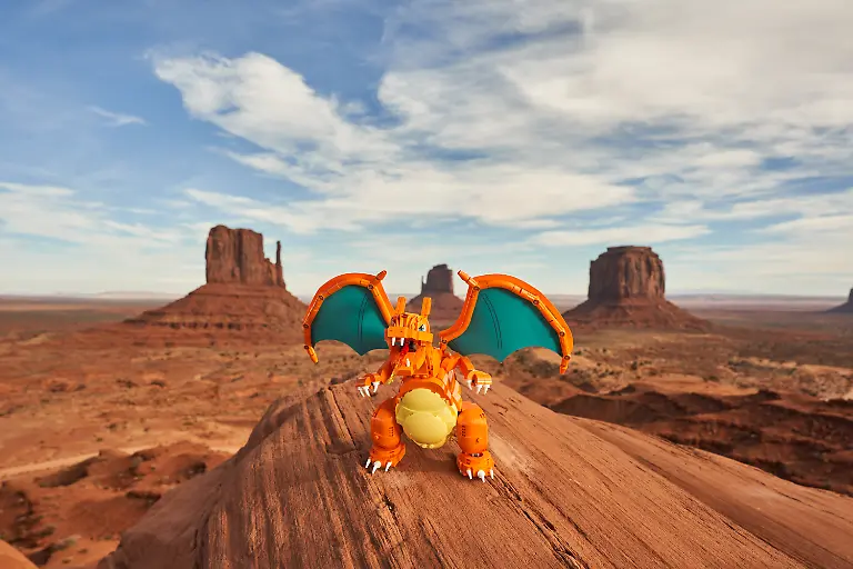 IMAGE-DISTRIBUTED-FOR-LEGO-In-this-image-released-on-Monday-Jan-12-2026-The-LEGO-Group-and-The-Pokemon-Company-International-unveil-the-first-ever-collection-of-highly-anticipated-LEGO-Pokemon-sets-To-celebrate-the-partnership-the-LEGO-Group-has-captured-five-Pokemon-in-real-locations-across-the-globe-each-location-was-chosen-to-reflect-the-unique-traits-and-personalities-of-the-Pokemon-blending-their-characters-with-breathtaking-landscapes-Charizard-is-here-seen-at-the-iconic-Monument-Vallery-in-the-Western-United-States-The-new-LEGO-Pokemon-sets-will-be-available-for-pre-order-starting-today-via-LEGO-com-Pokemon-with-immediate-purchase-on-LEGO-com-and-LEGO-Stores-starting-27-February-2026