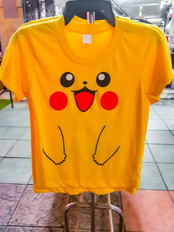 Yellow-funny-Pikachu-face-Pokemon-T-shirt-for-sale-in-Bangkok-Thailand