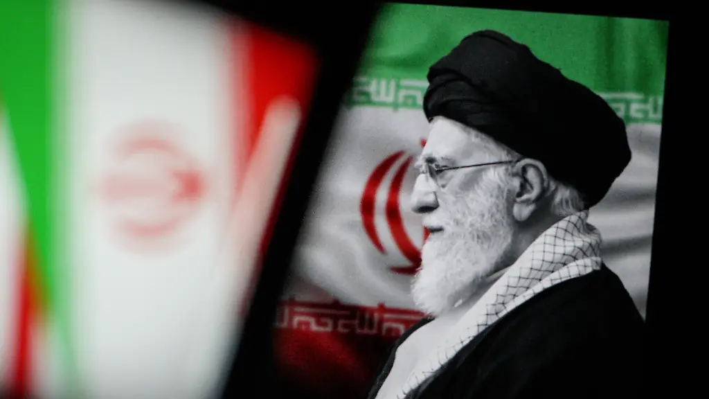 February-23-2026-Turin-Turin-Italy-In-this-photo-illustration-Iranian-Supreme-Leader-Ayatollah-Ali-Khamenei-is-seen-behind-Iranian-flag-with-all-of-them-displayed-on-screens-in-Turin-Italy-on-February-23-2026