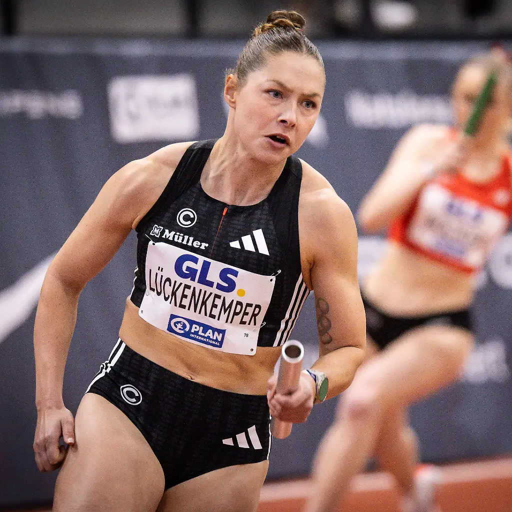 Deutsche-Leichtathletik-Hallenmeisterschaften-Dortmund-01-03-2026-Gina-Lueckenkemper-SCC-Berlin-laeuft-die-4x200m-Staffel-Deutsche-Leichtathletik-Hallenmeisterschaften-am-01-03-2026-in-der-Helmut-Koernig-Halle-in-Dortmund