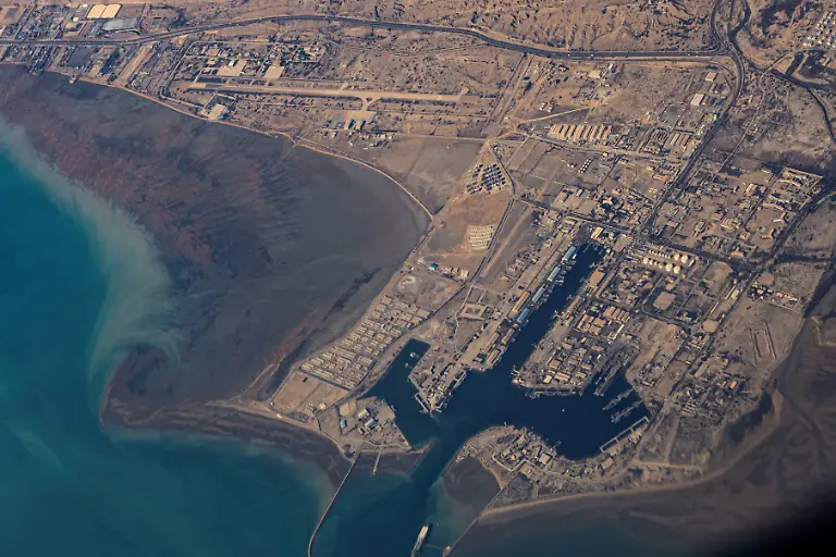 FILE-PHOTO-FILE-PHOTO-An-aerial-view-of-the-Iranian-shores-and-Port-of-Bandar-Abbas-in-the-strait-of-Hormuz-December-10-2023