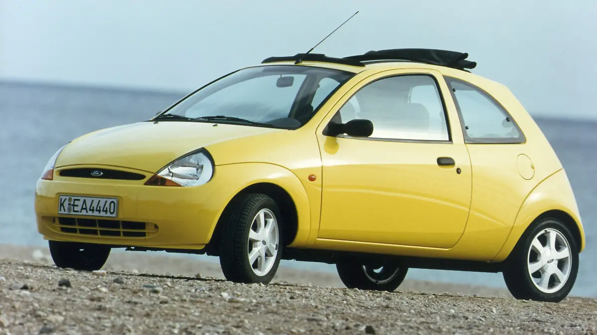 Kult im New-Edge-Design von 1996: Ford Ka - mit Kanten vs. Kulleraugen zum Erfolgsmodell