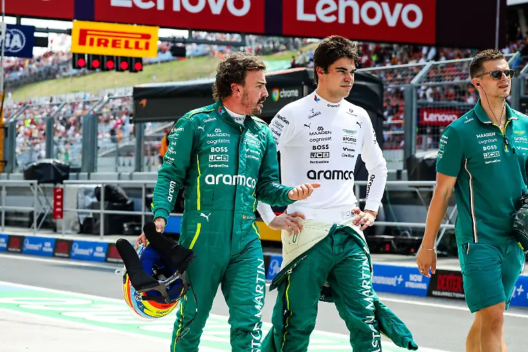 14-Fernando-Alonso-ESP-Aston-Martin-Aramco-F1-Team-18-Lance-Stroll-CAN-Aston-Martin-Aramco-F1-Team-F1-Grand-Prix-of-Hungary-at-Hungaroring-on-August-2-2025-in-Budapest-Hungary