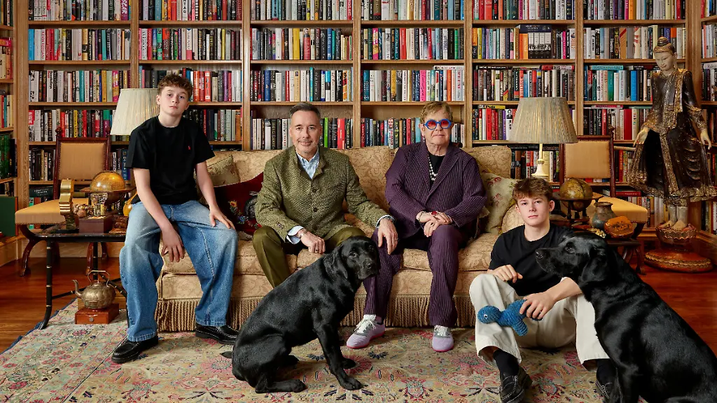 EDITORIAL-USE-ONLY-ONE-TIME-USE-ONLY-MANDATORY-CREDIT-National-Portrait-Gallery-Courtesy-of-Catherine-Opie-Regen-Projects-Los-Angeles-and-Thomas-Dane-Gallery-Image-can-only-be-used-in-relation-to-Catherine-Opie-To-Be-Seen-at-the-National-Portrait-Gallery-Undated-handout-photo-issued-by-National-Portrait-Gallery-Courtesy-the-artist-Regen-Projects-Los-Angeles-and-Thomas-Dane-Gallery-of-Elijah-David-Elton-and-Zachary-2025-by-Catherine-Opie-which-has-gone-on-display-at-the-National-Portrait-Gallery-in-London-The-portrait-capturing-Sir-Elton-his-husband-filmmaker-David-Furnish-their-two-children-Zachary-and-Elijah-Furnish-John-and-their-two-Labradors-Joseph-and-Jacob-in-their-family-home-in-Old-Windsor-has-been-unveiled-at-the-National-Portrait-Gallery-Issue-date-Tuesday-March-03-2026