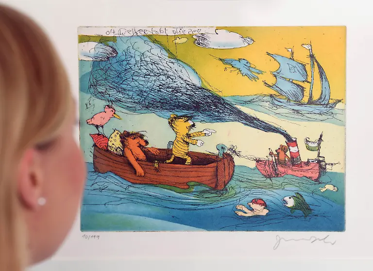 In-Rheinstetten-Baden-Wuerttemberg-wird-am-14-02-2017-bei-der-Kunstmesse-art-Karlsruhe-das-Werk-Oh-Welt-es-tobt-die-See-aus-dem-Jahr-2017-von-Janosch-gezeigt-Die-Messe-findet-vom-16-02-2017-bis-zum-19-02-2017-statt