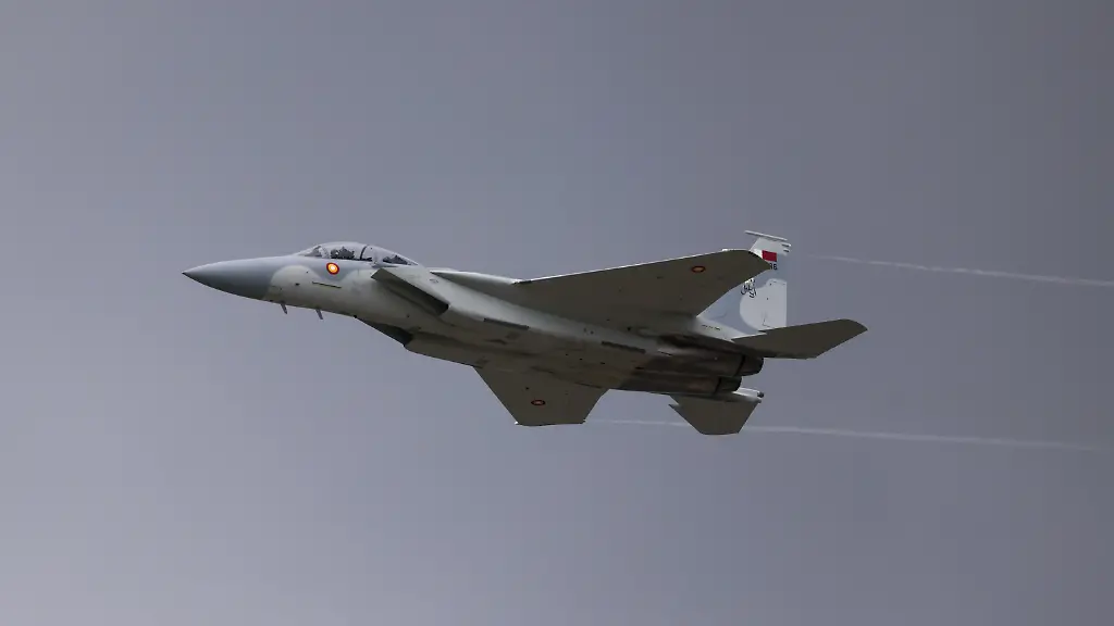 A-Boeing-Co-F-15QA-Eagle-operated-by-the-Qatar-Air-Force-on-day-two-of-the-Farnborough-International-Airshow-in-Farnborough-UK-on-Tuesday-July-23-2024-The-aviation-summit-is-typically-a-platform-for-planemakers-to-rack-up-multibillion-dollar-deals