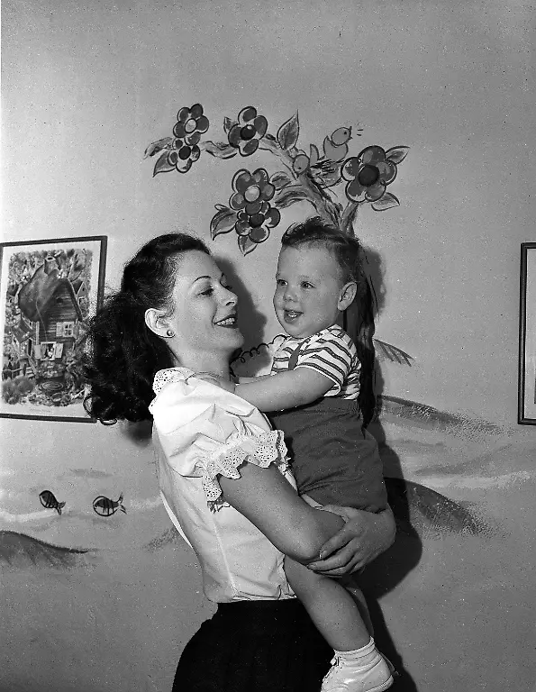 Actress-Hedy-Lamarr-holds-her-youngest-son-Anthony-John-in-her-arms-during-the-celebration-of-his-first-birthday-in-Los-Angeles-Calif-on-March-11-1948