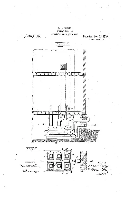 US1325904_Alice_H_Parker_first_drawing