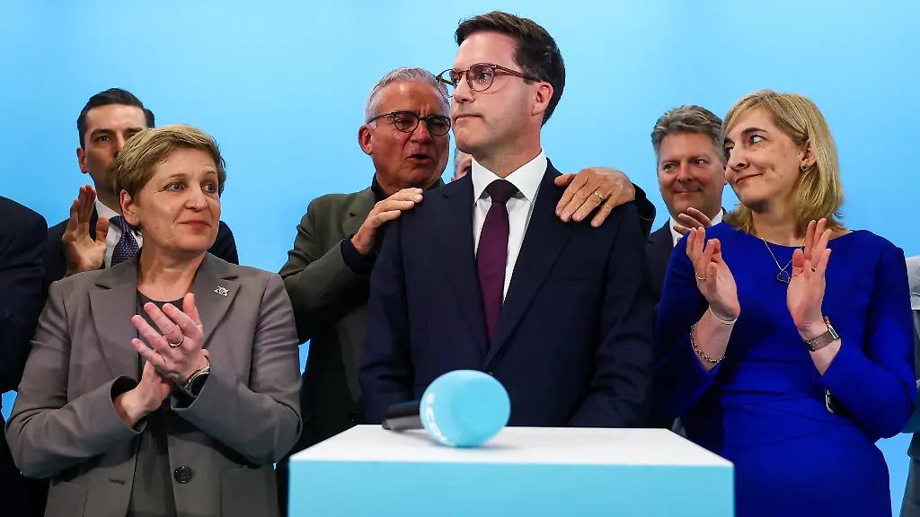 Manuel-Hagel-top-candidate-of-the-Christian-Democratic-Union-CDU-party-in-Germany-s-Baden-Wuerttemberg-state-election-reacts-following-exit-polls-in-Stuttgart-Germany-March-8-2026