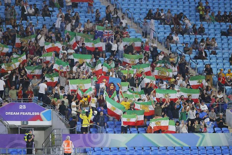 March-8-2026-Gold-Coast-Queensland-Australia-GOLD-COAST-AUSTRALIA-MARCH-08-Supporters-of-Iran-are-seen-in-the-stadium-waving-flags-and-banners-of-support-for-their-team-during-the-Womens-Asian-Cup-match-between-Islamic-Republic-of-Iran-and-Philippines-at-the-Gold-Coast-Stadium-on-March-08-2026-in-Gold-Coast-Australia-Credit-Image-Matthew-Starling-Sport-Press-Photo-via-ZUMA-Press