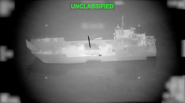 A-projectile-approaches-what-U-S-Central-Command-CENTCOM-says-is-an-Iranian-naval-vessel-during-strikes-that-included-attacks-on-mine-laying-vessels-at-a-location-given-as-near-the-Strait-of-Hormuz-amid-the-U-S-Israeli-conflict-with-Iran-in-this-screen-grab-from-video-released-March-10-2026-CENTCOM-Handout-via-REUTERS-THIS-IMAGE-HAS-BEEN-SUPPLIED-BY-A-THIRD-PARTY-MANDATORY-CREDIT-TEXT-OVERLAY-AND-BLURRING-FROM-SOURCE-Verification-Location-and-date-could-not-be-verified