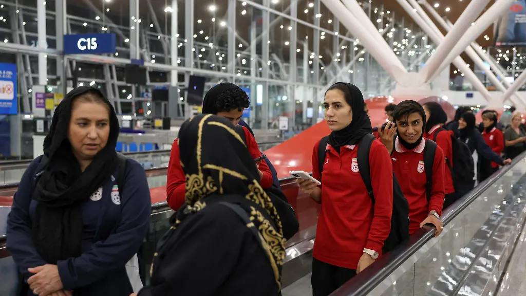Members-of-the-Iranian-women-s-national-soccer-team-arrive-at-Terminal-1-of-Kuala-Lumpur-International-Airport-after-attending-a-match-in-Group-A-of-the-AFC-Women-s-Asian-Cup-in-Australia-at-Sepang-Malaysia-March-11-2026