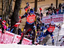 Sturz und Fehlerfestival: Deutsches Biathlon-Duo rettet "schlechtestes Rennen" noch