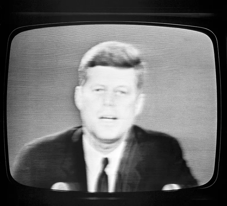 President-John-F-Kennedy-as-he-appeared-on-a-television-set-in-New-York-City-Oct-22-1962-informing-the-American-people-of-his-decision-to-set-up-a-naval-blockade-against-Cuba
