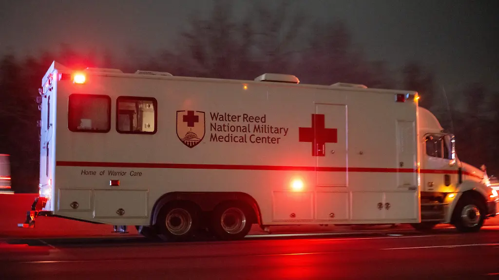 March-9-2026-Andrews-Afb-Md-United-States-A-convoy-of-Patient-Evacuation-Vehicles-and-military-ambulances-travels-from-Joint-Base-Andrews-to-Walter-Reed-National-Military-Medical-Center-in-Bethesda-Maryland-transporting-injured-U-S-military-personnel-on-March-6-2026-A-U-S-Air-Force-aircraft-arriving-from-the-Middle-East-reportedly-stopped-in-Germany-before-continuing-to-Andrews-the-Pentagon-did-not-comment-on-who-was-aboard-the-flight