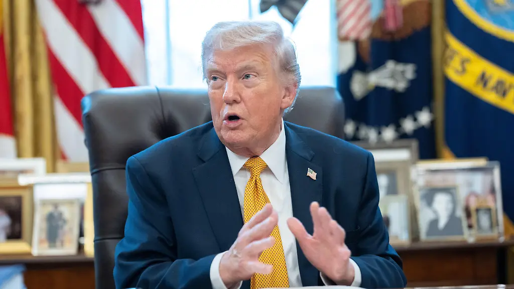 President-Donald-Trump-speaks-to-the-media-during-an-Executive-Order-signing-event-in-the-Oval-Office-of-the-White-House-in-Washington-DC-on-Monday-March-16-2026-The-order-will-formally-launch-a-task-force-led-by-Vice-President-JD-Vance-to-investigate-fraud-nationwide