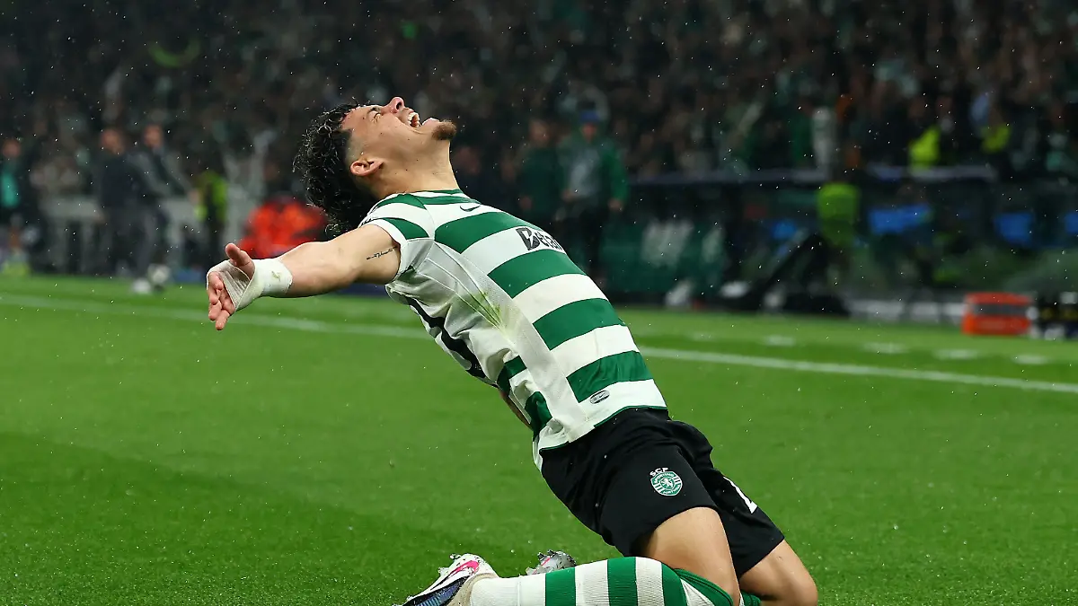 Soccer-Football-UEFA-Champions-League-Round-of-16-Second-Leg-Sporting-CP-v-Bodo-Glimt-Estadio-Jose-Alvalade-Lisbon-Portugal-March-17-2026-Sporting-CP-s-Maximiliano-Araujo-celebrates-scoring-their-fourth-goal-in-extra-time-REUTERS-Pedro-Nunes