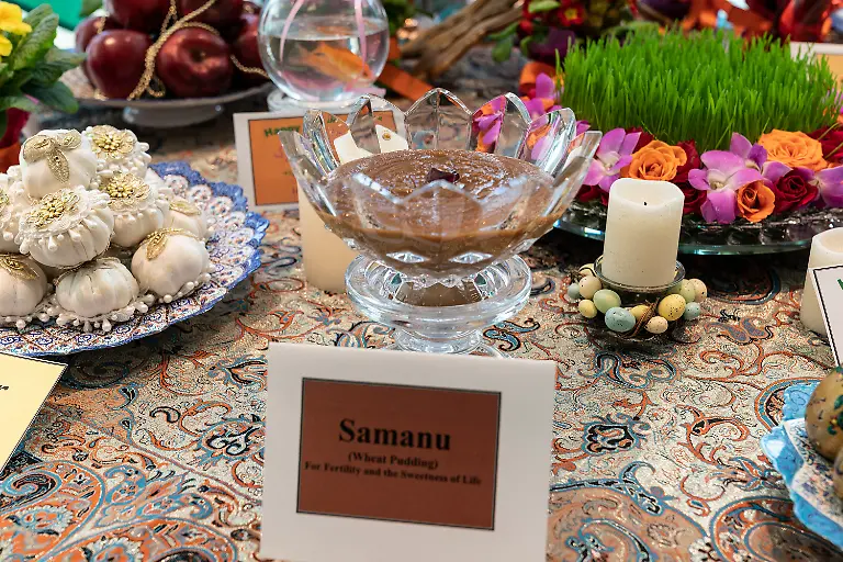 United-Nations-celebration-of-Nowruz-Persian-New-Year-at-New-York-Headquarters-Missions-of-Afghanistan-India-Iran-Uzbekistan-Azerbaijan-Turkmenistan-Iraq-Kyrgystan-Pakistan-Tajikistan-Kazakhstan-Turkey-set-up-Haft-sin-table-with-all-traditional-items-such-as-Quran-mirror-candles-painted-eggs-a-bowl-of-water-with-goldfish-coins-hyacinth-flowers-and-food-Samanu-wheat-pudding-symbolizes-fertility-and-sweetness-of-life