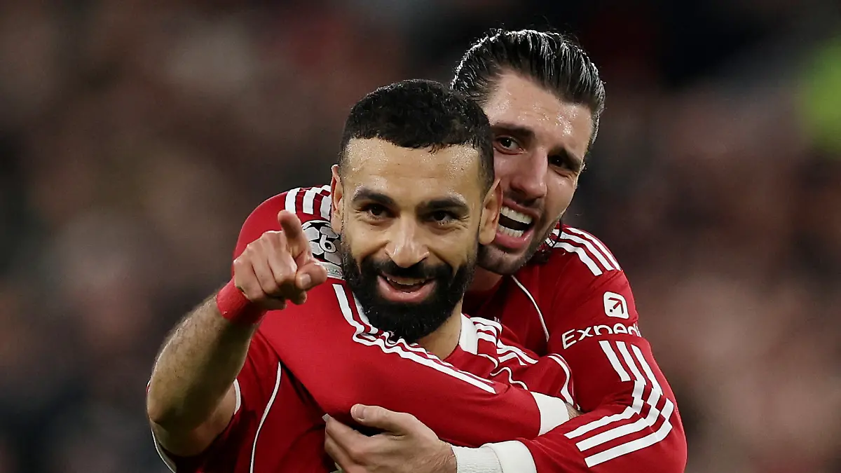 Soccer-Football-UEFA-Champions-League-Round-16-Second-Leg-Liverpool-v-Galatasaray-Anfield-Liverpool-Britain-March-18-2026-Liverpool-s-Mohamed-Salah-celebrates-scoring-their-fourth-goal-with-Dominik-Szoboszlai-REUTERS-Phil-Noble
