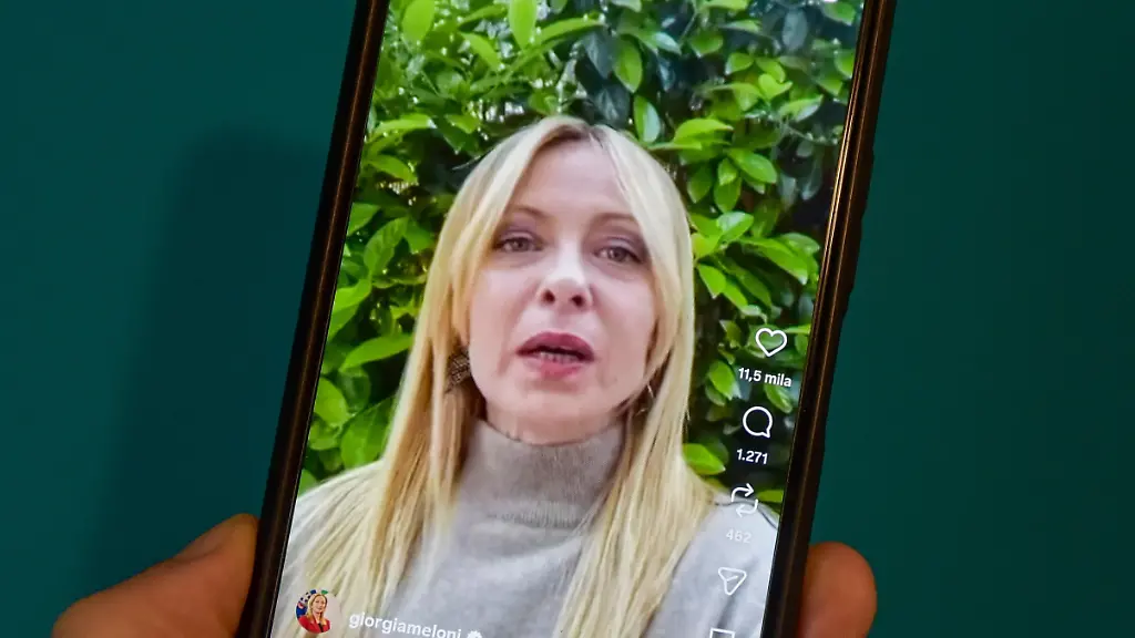 In-this-photo-illustration-In-this-screen-grab-taken-from-a-video-the-Italian-Prime-Minister-Giorgia-Meloni-reacts-to-the-justice-referendum-results-in-a-video-posted-on-Instagram