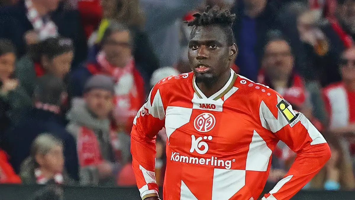 Mainz-Deutschland-19-Maerz-2026-ELC-2025-2026-Achtelfinale-Rueckspiel-FSV-Mainz-05-gegen-Sigma-Olomouc-Im-Bild-Danny-da-Costa-Mainz-steht-nachdenklich-auf-dem-Spielfeld