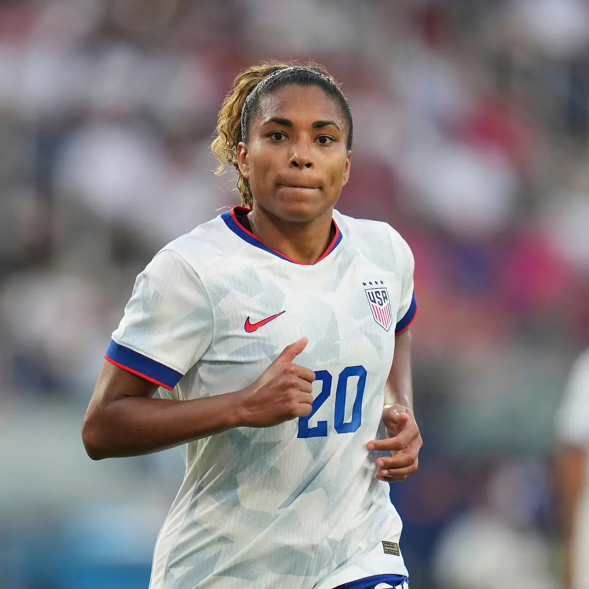 FILE-United-States-Catarina-Macario-in-action-during-the-first-half-of-an-international-friendly-soccer-match-against-Jamaica-on-June-3-2025-in-St-Louis