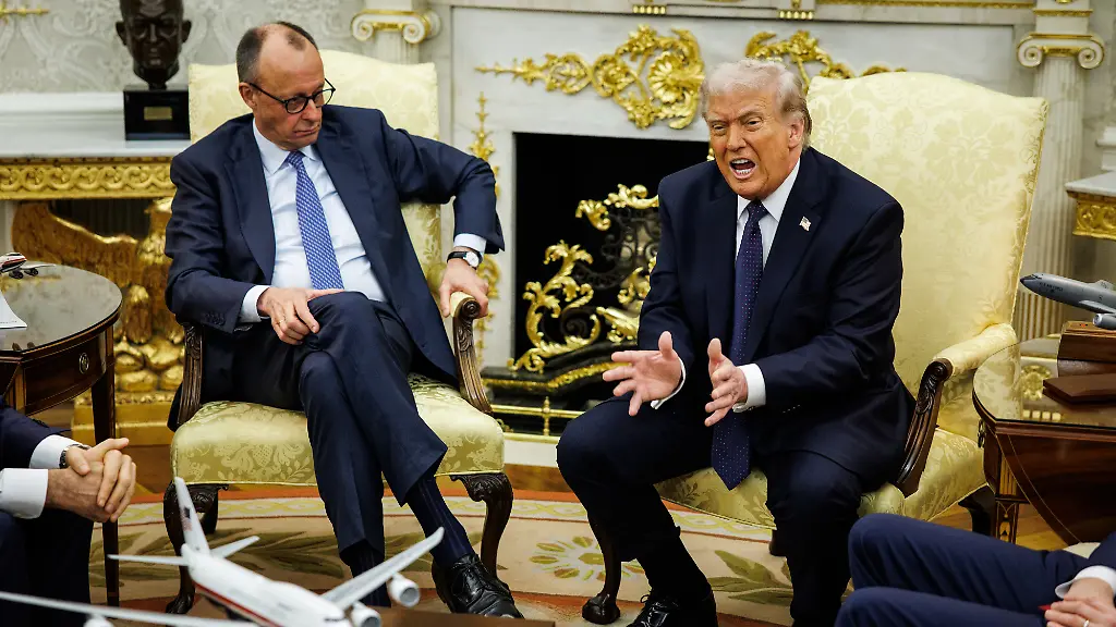 President-Donald-Trump-speaks-during-a-bilateral-meeting-with-German-Chancellor-Friedrich-Merz-in-the-Oval-Office-at-the-White-House-in-Washington-DC-on-Tuesday-March-3-2026-Trump-is-meeting-with-the-German-Chancellor-just-days-after-the-U-S-and-Israel-launched-widespread-attacks-on-Iran-killing-Iran-s-Supreme-Leader-Ayatollah-Ali-Khamenei-and-other-senior-leaders-in-air-strikes-across-the-region