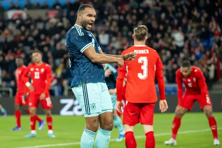Soccer-International-Friendly-Laenderspiel-Nationalmannschaft-Matches-Switzerland-vs-Germany-Germany-s-Jonathan-Tah-celebrates-her-goal-during-a-friendly-soccer-match-between-Switzerland-and-Germany-at-the-St-Jakob-Park-stadium-in-Basel-Switzerland-27-March-2026